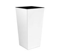 Prosperplast Pot de fleurs Zanvic Urbi 26,6 L 27x27x50 cm avec doublure intérieure Blanc