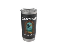 Zanzibar Tanzanie Retro Stone Town Island Travel African Art Gobelet isotherme en acier inoxydable double paroi