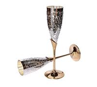 'Zap Impex® Set Composé de 2 laiton plaqué argent de kelche avec velours Rouge de Vin Box, laiton plaqué argent Flûtes à champagne Plaqué argent, gravierte vin gobelets, gravierte Flûtes, kelche laiton vin gobelets, coffret cadeau, graduations laiton calice, argent Flûtes à vin (10 Hauteur)