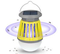Zapper anti-moustiques, solaire d'extérieur étanche avec lumière LED, USB et charge solaire, convient pour la maison, le camping, la terrasse, la cour, la piscine (Vert-1 pièce)
