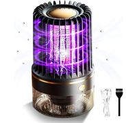 Zapper électrique 2026 Mise à niveau - Lampe tue-moustiques 4200 V - 3 en 1 rechargeable - Piège à mouches électrique UV et LED pour intérieur/extérieur/jardin/camping/pêche/terrasse pour insectes