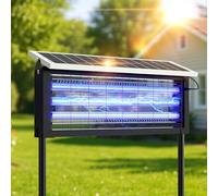 Zapper solaire anti-insectes d'extérieur puissant 18 W, 3500 V, tue-moustiques électrique, étanche et portable, piège à insectes volants rechargeable pour terrasse, cour, jardin, maison, camping, noir
