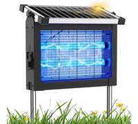 Zapper solaire d'extérieur étanche à énergie solaire 4500 V avec capteur de lumière intelligent, piège à moustiques pour terrasse, cuisine, garage, cour, camping