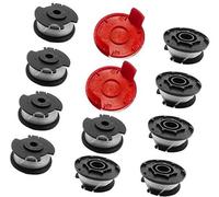 ZAPYVET Bobine automatique de coupe-herbe Bobine de fil de rechange for coupe-bordures Einhell GE-CT 18/28 Li et GE-CT 18/28 Li TC, 1,6 mm, 4,9 m (10 bobines + 2 housses)(BLACK 10Spool+2Cover)