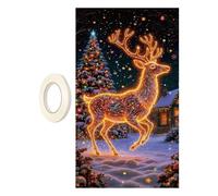 Zaqeio Housse de Porte de Noël 180x90cm Décor saisonnier UV Fluorescent | Toile de festive pour porte d'entrée pour propriétaires entrée d'école fête maison appartement salon chambre