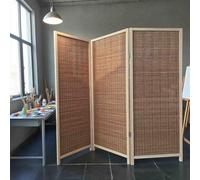 ZAQYCM Paravent Interieur Petit Séparateur De Pièce 3 Panneaux, pour Petit Espace/Studio Appartement - Porte Moustiquaire Pliante/Murs Temporaires en Bois pour Garage(H 80cm/2.6ft)