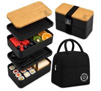 zaraf Bento Lunch Box 2 Couches Boite Repas Compartiment 1200 ml Lunchbox Hermétique avec Couverts Kit et Sac Isotherme Repas Boite Bento pour Adultes Enfants Pique-Niques (1200, Millilitres)