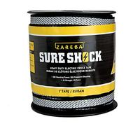 ZAREBA HDT500W1-Z Ruban adhésif résistant aux Chocs - Bobine de 150 m de Ruban adhésif pour clôture électrique de 2,5 cm
