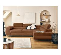 Canape angle fixe LISA DESIGN 5 places en velours rouge 202 x 272 x 90 cm Rouille G