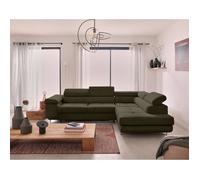 Canape angle fixe BEST MOBILIER 5 places en polyester vert 275 x 275 x 70 cm Vert G