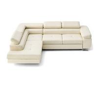 Lisa Design Zaria - canapé d'angle Gauche 5 Places Convertible avec Coffre et têtières en Simili