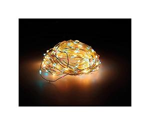Zarivy Guirlande micro LED extra dense dorée-multicolore scintillante de 14 m, avec 567 LED sur un élégant câble argenté, idéale pour éclairer et donner une touche festive à n'importe quel espace.