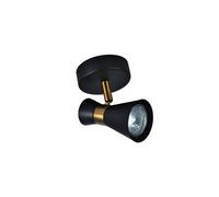 Zarivy Spot 1 x GU10, couleur noir et cuir, dimensions 15 x 12 x 8,5 cm, idéal pour un éclairage décoratif et fonctionnel dans les espaces intérieurs.