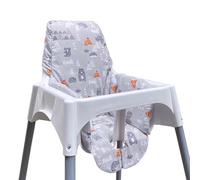 ZARPMA Housses de siège compatibles avec chaise haute IKEA Antilop, surface en coton et coton rembourré rembourré, avec protection des pieds, housse de chaise haute pliable pour bébé pour coussin de