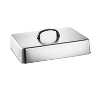 Zasdvn Couvercle Rectangulaire en Acier Inoxydable, Dôme Culinaire Multifonction avec Poignée Anti-Chaleur, Cloche pour Burger/Fromage, Hotte Fondante pour De Grill, Feu De Camp