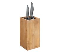 Zassenhaus 54163 Bloc Couteaux Bambou carré, Bambou, Marron, 12 x 12 x 23 cm