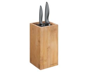 Zassenhaus 54163 Bloc Couteaux Bambou carré, Bambou, Marron, 12 x 12 x 23 cm