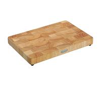 Zassenhaus Bloc à découper en bois de tête de qualité supérieure - Arbre en caoutchouc - Clair - 45 x 30 x 4,5 cm - Avec pieds antidérapants - Planche à découper en bois -