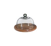 ZASSENHAUS Cloche à fromage avec couvercle en verre Acacia 25cm marron