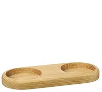 Zassenhaus Dessous de plat en bois de chêne pour 2 moulins | Convient pour moulins jusqu'à 6 cm de diamètre | 17 x 8 x 1,5 cm