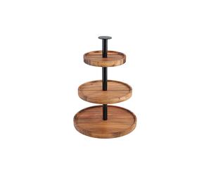 ZASSENHAUS Étagère 2 niveaux 35cm Acacia Marron foncé marron