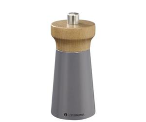 Zassenhaus Moulin à poivre WESTERLAND gris granite | bois de hêtre laqué | tête de moulin en bois de hêtre | avec broyeur en céramique haute performance réglable en continu | moulin à épices | 12 cm,
