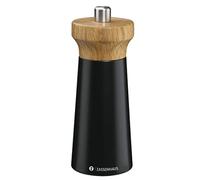 Zassenhaus Moulin à sel en bois Westland | Noir/hêtre | Tête de moulin en bois de chêne | Avec broyeur en céramique haute performance réglable en continu | Moulin à épices pour sel | 14 cm, Ø 5,4 cm