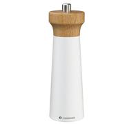 Zassenhaus Moulin à sel WESTERLAND | Blanc/hêtre | Tête de moulin en bois de chêne | avec broyeur en céramique haute performance réglable en continu | Moulin à épices pour sel | 18 cm, Ø 5,6 cm