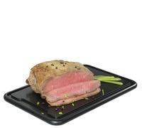 ZASSENHAUS Planche à découper professionnelle (noire) en plastique de qualité supérieure - Passe au lave-vaisselle - Avec rainure à jus - Fabriquée en Allemagne - 36 × 23 × 1,5 cm
