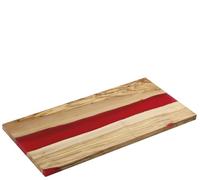 Zassenhaus Planche de service rouge en bois d'olivier et résine, 45 x 22 x 1,5 cm, fabriquée à la main, de qualité supérieure, avec un design unique, idéale pour servir et présenter des aliments avec