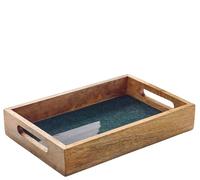 Zassenhaus Plateau minéral Coal en bois de manguier résistant, 30,5 x 20 x 5,5 cm, pieds antidérapants, décoration de couleur moderne, plateau de service décoratif pour cuisine et salon, grain de bois