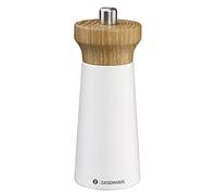 Zassenhaus Westerland Moulin à sel en bois de hêtre avec broyeur en céramique haute performance réglable en continu Blanc 14 cm Ø 5,4 cm