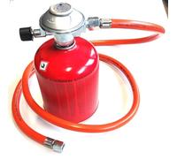 Zatechs Détendeur réglable à cartouche de propane/butane de 7/16 » avec bouteille de gaz et tuyau pour le raccordement du barbecue - kit touristique