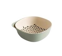 ZAW Plateau de Fruits Fruit Basket Double Couche égouttoir 2 en 1 Bowl Passoire Combo - Cuisine Passoire Fruits Laver Passoire for Le Nettoyage Veggies Plat de Fruits (Color : Green)