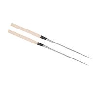 ZAWELIYO Baguettes en Acier Inoxydable avec Manche en Bois, pour Sushi et Préparation des Aliments, Accessoire de Cuisine, 1 Paire (Petit 12 pouces)
