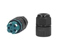ZAWELIYO Connecteur étanche IP68, Borne Durable à 5 Cœurs pour Connexion D'alimentation LED Extérieure, Noir, 1 unité