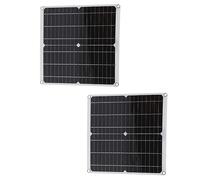 ZAWELIYO Ensemble de Panneaux Solaires 20V 25W avec Contrôleur de Charge et Câbles pour Utilisation en Extérieur Camping RV Monocristallin 2 Pièces