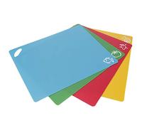 ZAWELIYO Ensemble de Planches à Découper en PP, 4 Pièces, Tapis de Cuisine Antidérapants pour la Préparation des Aliments, Conception Flexible et écologique 15x11,9 Pouces
