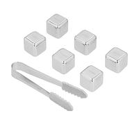 ZAWELIYO Glaçons Réutilisables en Acier Inoxydable, 6 Pièces, Pierre à Glace pour Whisky, Refroidissement pour le Vin et la Bière, Fournitures de Bar, 2.5cm, qualité Alimentaire 316