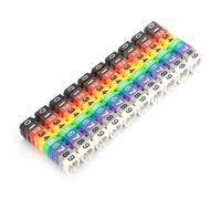 ZAWELIYO Marqueurs de Câbles Colorés 100 Pièces/boîte, Repere Fil Electrique Conception à Clipser en Plastique, Étiquette Câble, Numéro de Fil Câbles à Code Couleur, pour Câbles (100 pièces)