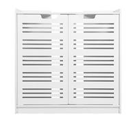 ZAWELIYO Meuble de Salle de Bain avec Portes Doubles, 60x30x60cm | Panneau bois-plastique , imperméable, résistant à l\'humidité, forte capacité de stockage