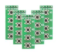 ZAWELIYO Module de clé à 4 Boutons, Haute Performance, pour PIC PLC Arm FPGA CPLD, Module de Commutation à Bouton-Poussoir à 4 Touches, 5 Pièces
