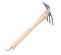 ZAWELIYO Outil à Main Râteau à Houe en Acier Inoxydable, Conception Durable | Léger et portable, Idéal pour les tâches de jardinage, Acier inoxydable résistant à la rouille, Manche en bois de hêtre