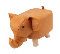 ZAWELIYO Repose-Pieds en Forme d'animal Mignon, Design D'éléphant, pour Chambre d'enfant, Décor de Salle de Jeux, Bois de Pin, 11,8x9,8x9,4 Pouces (Orange)