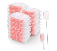Zaxiva Lot de 60 plumeaux à poussière pour Chiffons Duster, Rose | poils d'animaux pour plumeau, recharge avec 1 poignée pour poils d'animaux, rose