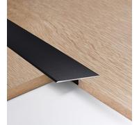 Zayejod Bande de Transition en T Aluminium Barre de Seuil Métal Seuil de Porte Profil de Transition Bande de Transition Sol pour Les Espaces Entre les Carreaux,les Sols-6cm x 0.9m Noir