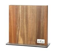 zayiko Bloc à couteaux magnétique sans couteau en bois d'acacia I Porte-couteaux des deux côtés pour jusqu'à 10 couteaux de cuisine - Organiseur de cuisine avec aimants I Bois de 3,3 cm d'épaisseur