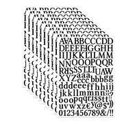 Zayookey 10 Feuilles Autocollants d’Alphabet Lettre Chiffre Auto-Adhésifs en Vinyle de Alphabet Numéros de Boîte aux Lettres Autocollants Stickers pour Scrapbooking, Signe (Noir)