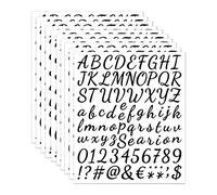 Zayookey 10 Feuilles Autocollants d’Alphabet Lettre Chiffre Auto-Adhésifs en Vinyle de Alphabet Numéros de Boîte aux Lettres Autocollants Stickers pour Scrapbooking, Signe (1 Pouce, Noir)