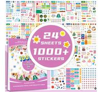 Zayookey 24 Feuilles(1000+) Autocollant Planificateur pour Mensuel Stickers Bullet Journal Planer Stickers Autocollants Calendrier Planification pour Agenda Calendriers Scrapbooking (1000+)